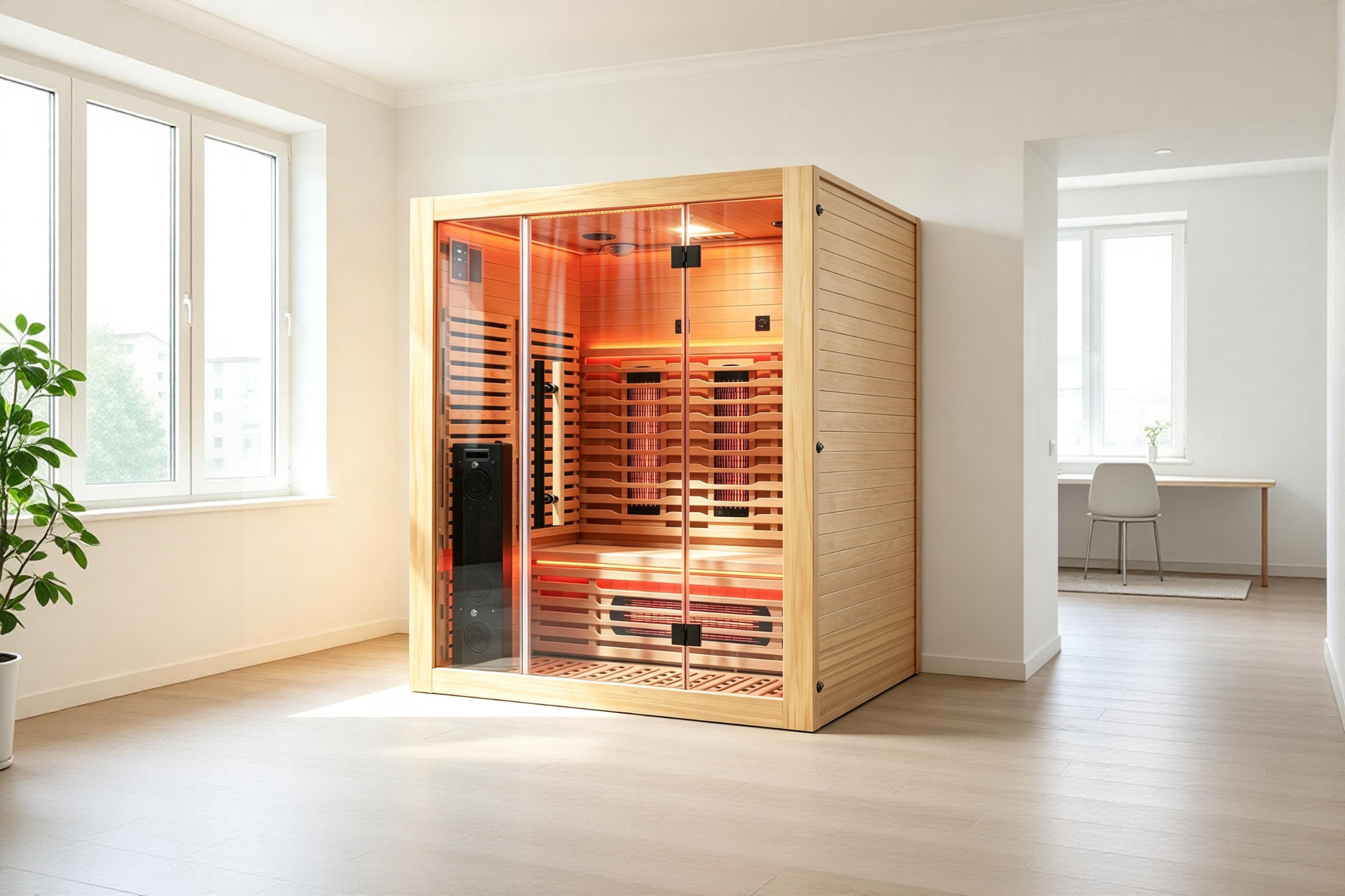 Blisspod I Venetian RED I All-In-One - Full Spectrum + Red Light Therapy I Indoor Premium Sauna I 3 Person