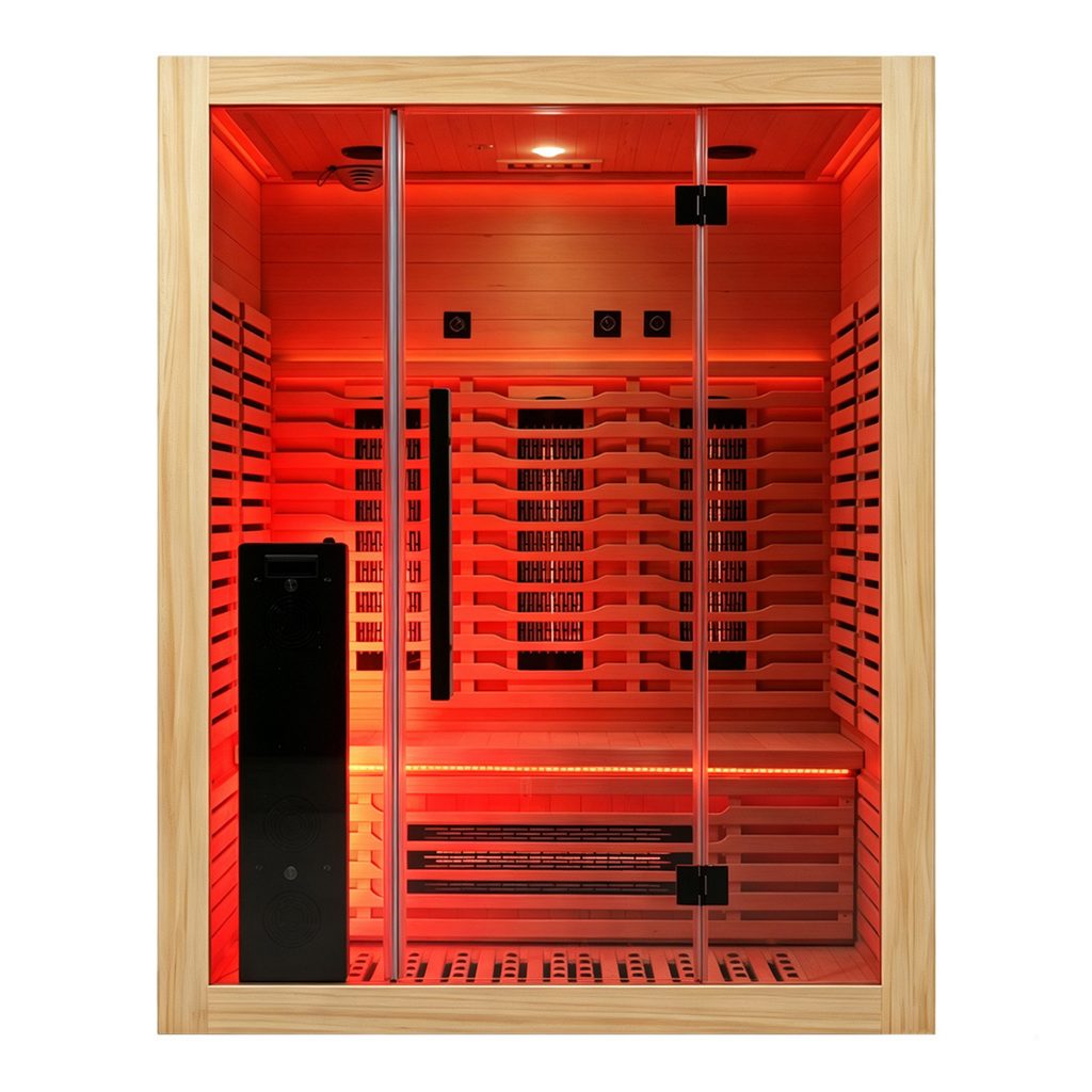 Blisspod I Venetian RED I All-In-One - Full Spectrum + Red Light Therapy I Indoor Premium Sauna I 3 Person