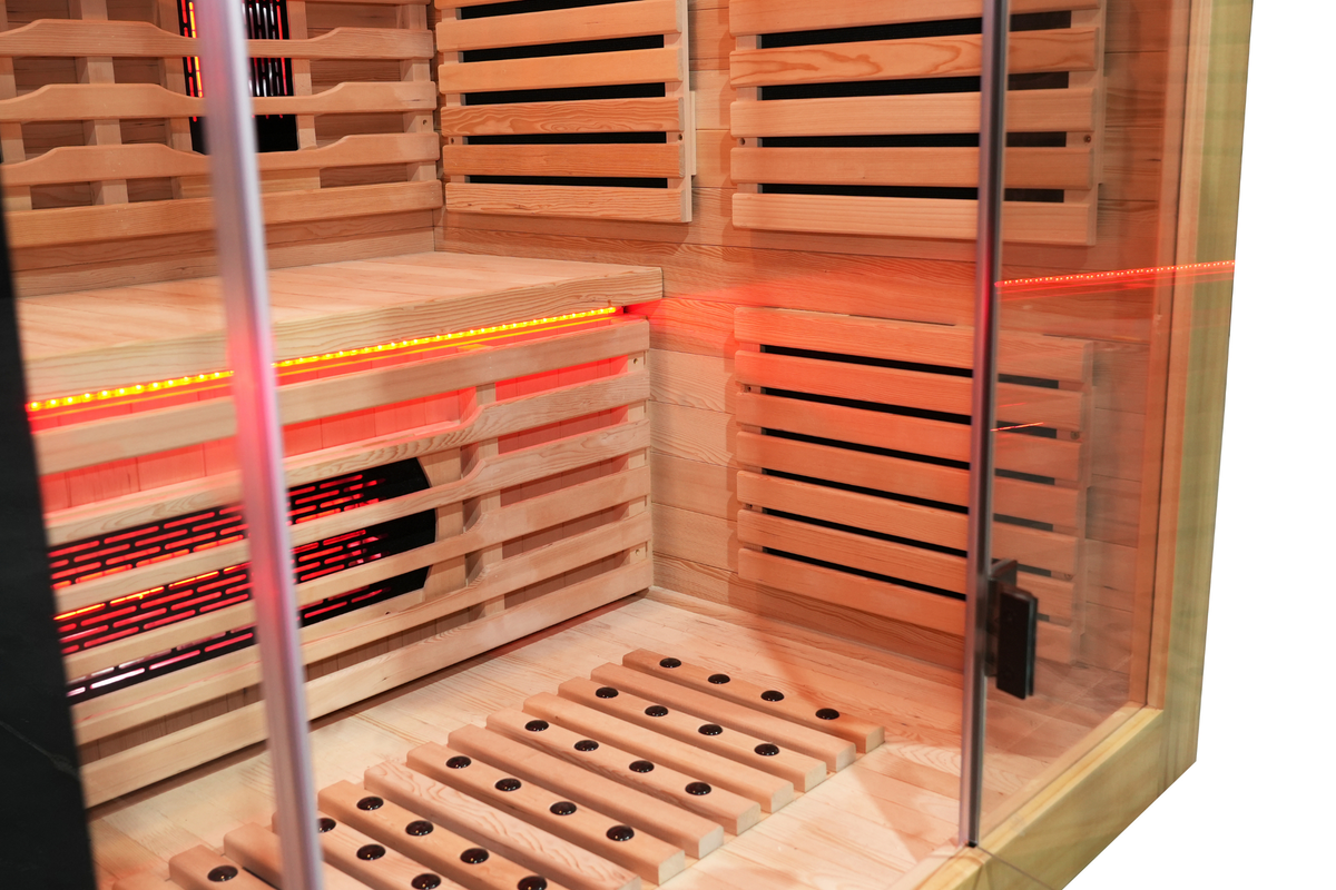 Blisspod I Venetian RED I All-In-One - Full Spectrum + Red Light Therapy I Indoor Premium Sauna I 3 Person