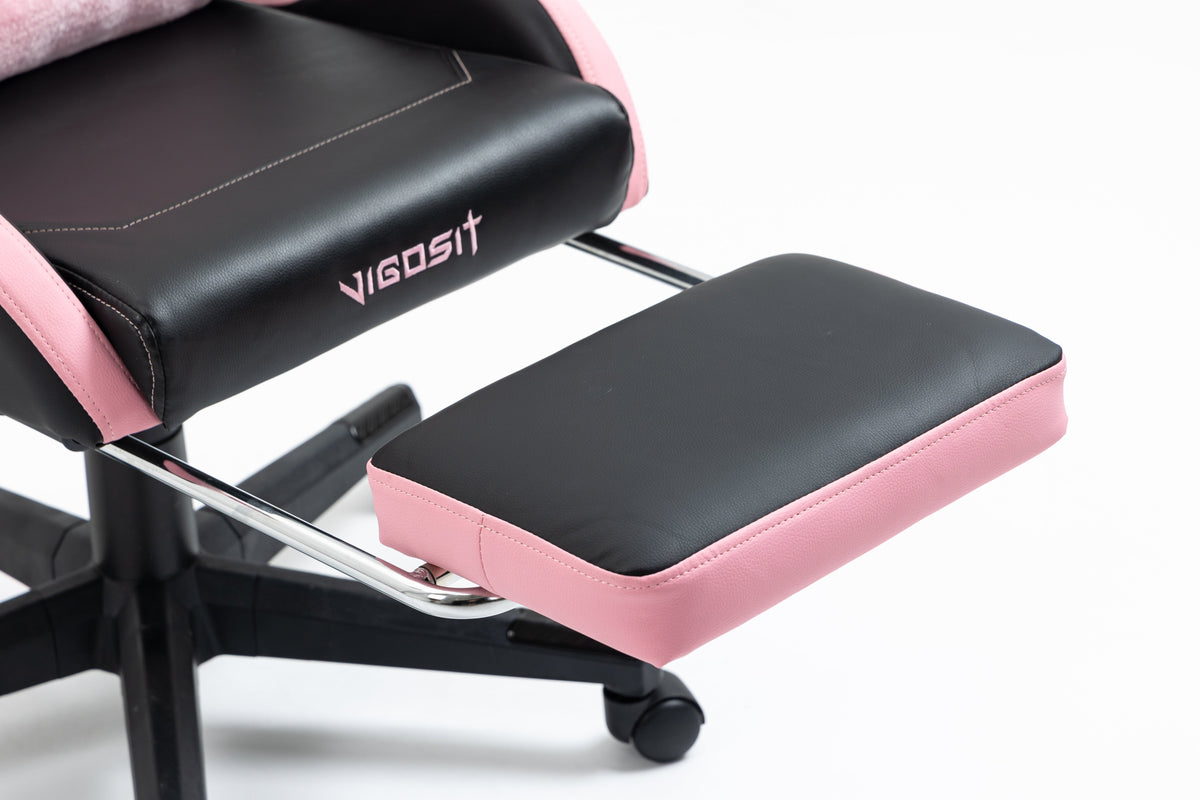 Cute Cat Gaming Chair with Paw Lumbar Cushion