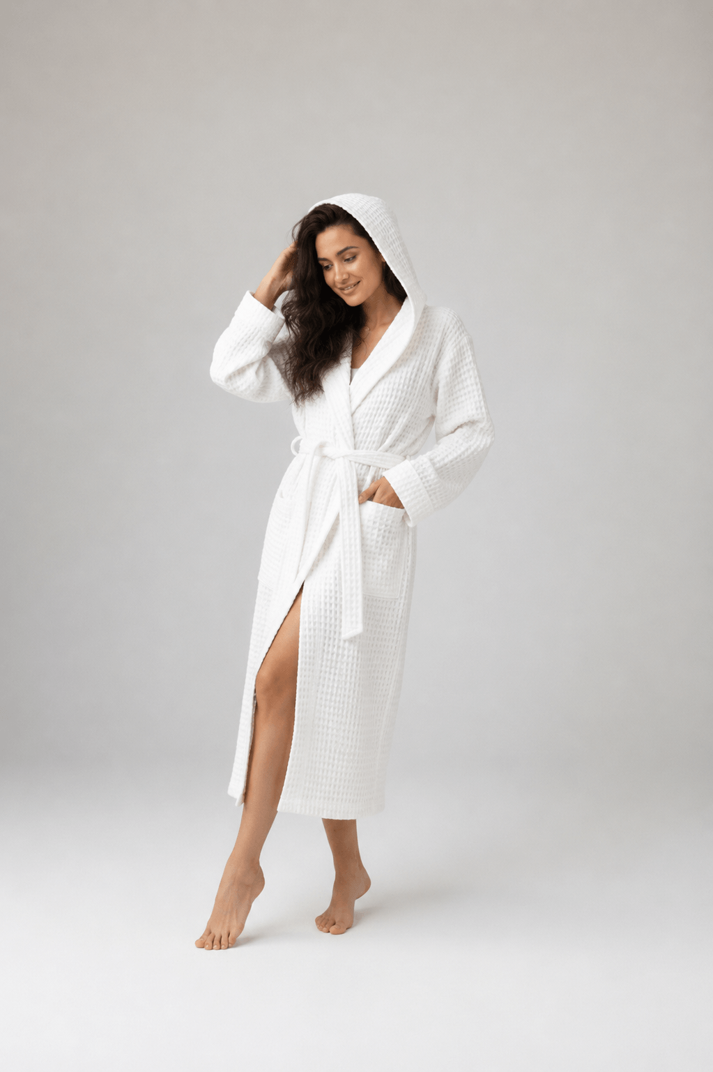 Organic Turkish Cotton Waffle Bathrobe – Lightweight Spa Robe for Men & Women